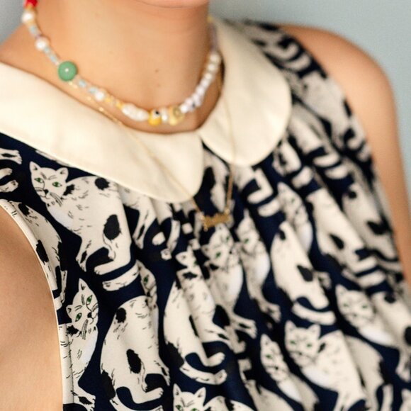 Anthropologie Cat Pattern Dress - Picture 4 of 16